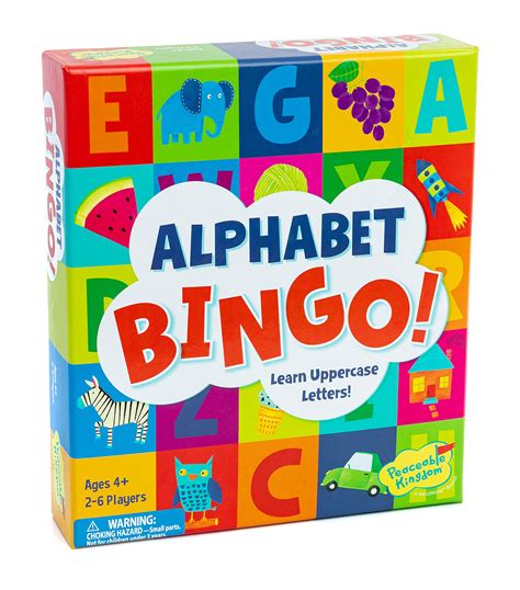 Alphabet Bingo by Peaceable Kingdom .